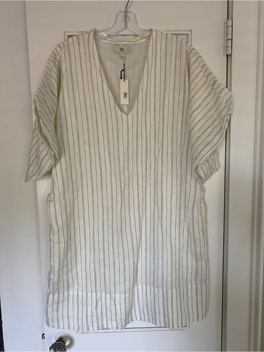 Banana Republic Livia Linen Mini Poof Sleeve Dress